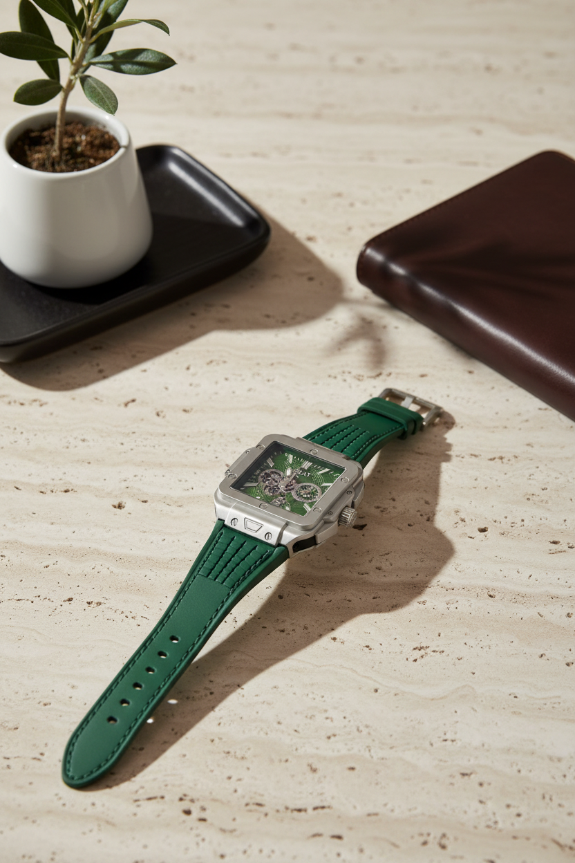 HBLAT Square Chronograph Style Watch