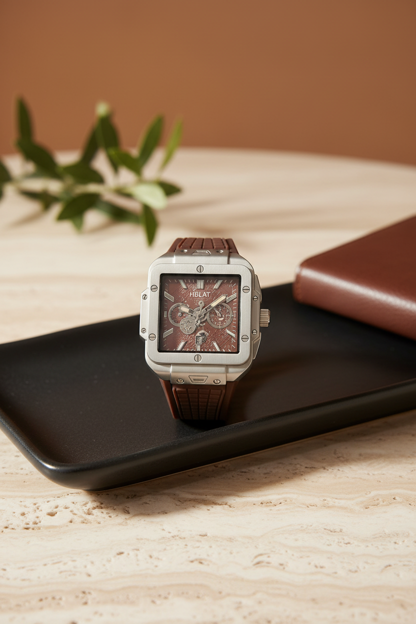 HBLAT Square Chronograph Style Watch